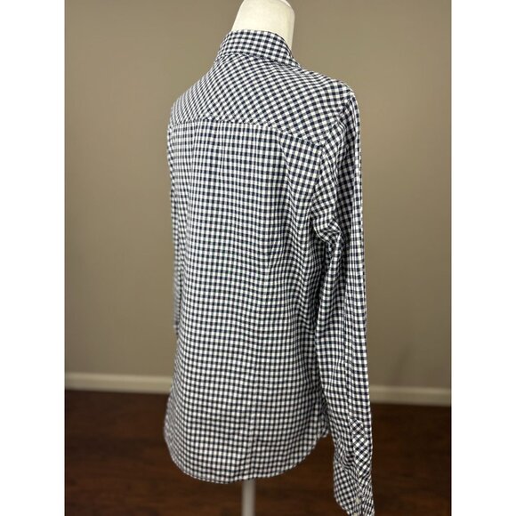 NEW Tommy Hilfiger Womens Navy White Gingham Button Down Shirt Blouse Top Size M - Picture 6 of 14